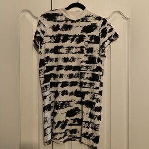 Cheap Monday Black and White Striped T-shirt Dress